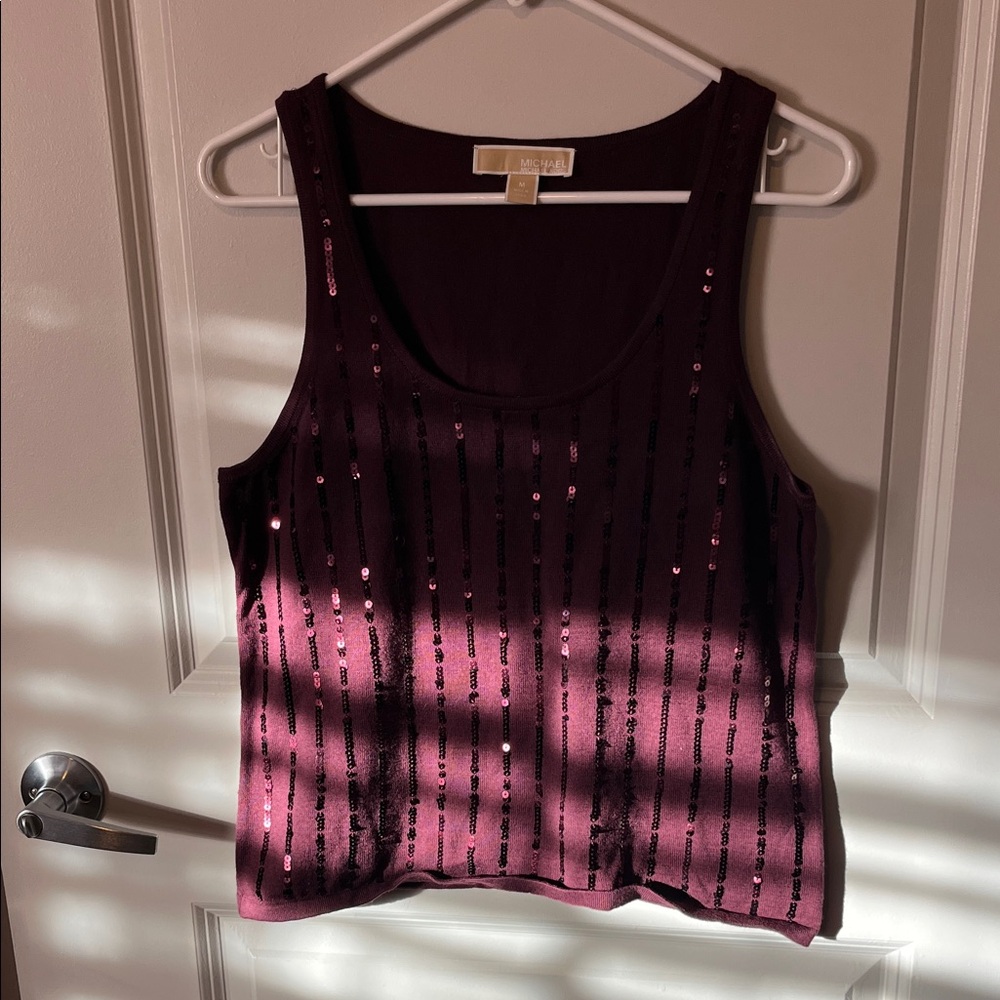 Michael Kors Plum Sequin Tank Top